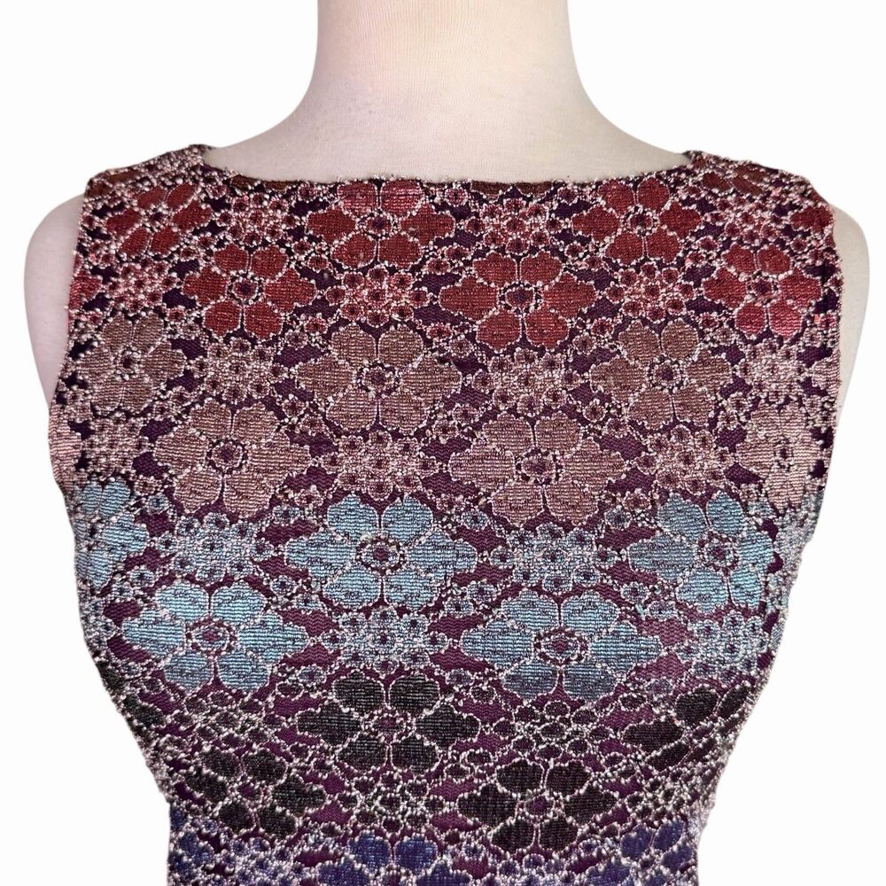 VTG No Boundaries Y2K Floral Knit Boat Neck Tank Top 90s Whimsigoth Grunge Small - Picture 2 of 15